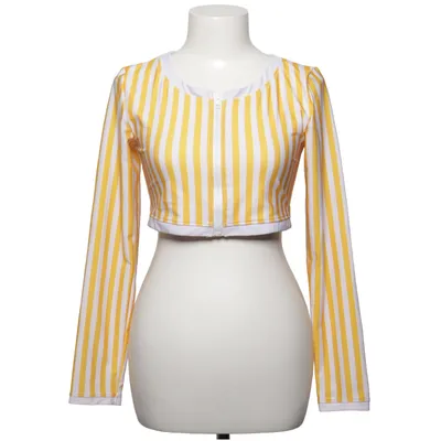 Swim shirt (Yellow, White) from Juillet Juillet Paris Elastane, Recycled polyester