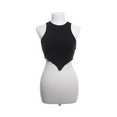 Crop top (Zwart) van Collusion Katoen, Elastaan