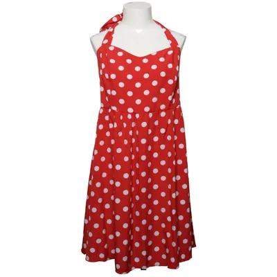 Halterneckklänning (Röd, Vit) Polyester