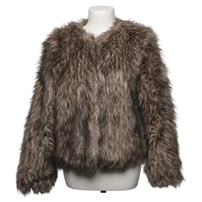 Winter jacket (Gray, Brown) from Bik Bok Faux fur, Polyester