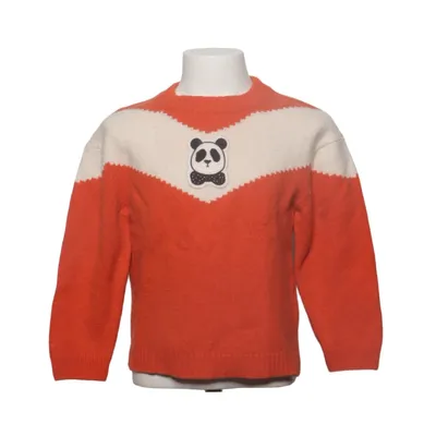 Pull-over (Orange, Blanc) de Mini Rodini Coton, Laine