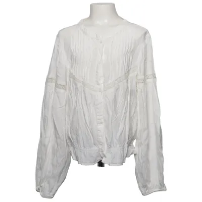 Blouse (White) from Zara Cotton, Elastane, Viscose