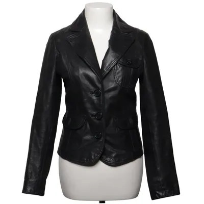 Leather blazer (Black) from Blendshe Leather, Polyester