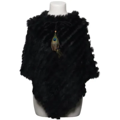 Poncho (Black) from Kopenhagen by Andersen Fur, Polyester