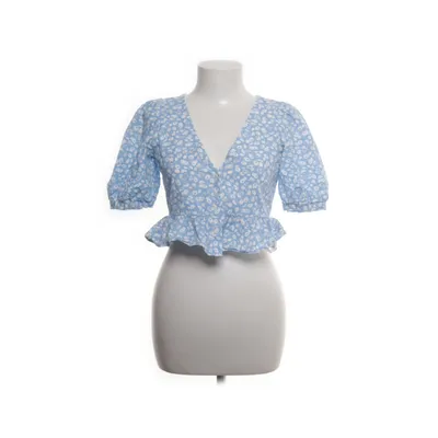 Crop top (Blauw, Wit) van Zara Katoen, Polyester