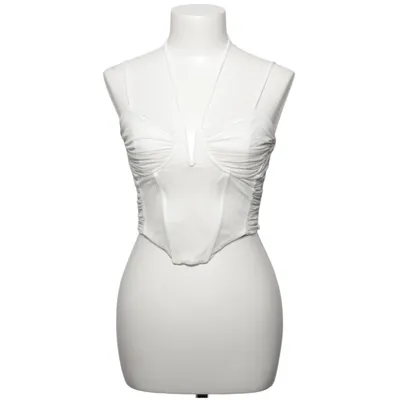 Crop Top (Weiß) von Bershka Elasthan, Polyamid