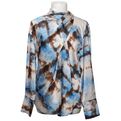 Blouse (Blue, Brown, White) from Lumina Polyester