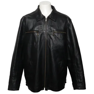 Veste en cuir (Noir) de Henry Morell Cuir, Polyester