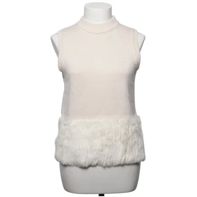 Pull sans manches (Beige, Blanc) de Rachel Zoe Laine de mouton, Fourrure de lapin