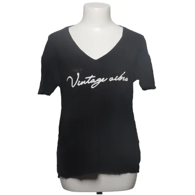 T-shirt (Zwart) van Nikkie Katoen, Linnen
