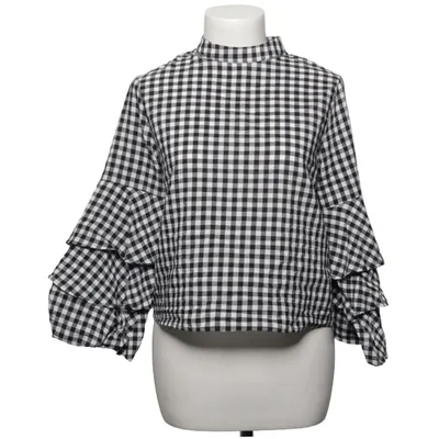 Bluse (Sort, Hvid) fra Zara Basic Collection Bomuld, Elastan, Polyester
