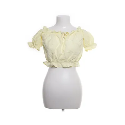 Crop top (Jaune) de H&M Trend Lyocell, Lin, Coton