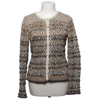 Strickjacke (Braun, Weiß, Mehrfarbig) von Indiska Acryl, Mohair, Polyamid, Polyester, Wolle