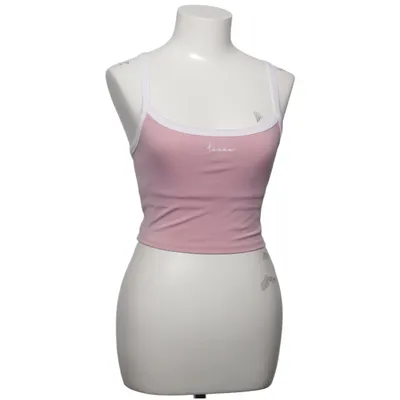 Crop top (Pink, Hvid) fra Teveo Elastan, Polyester