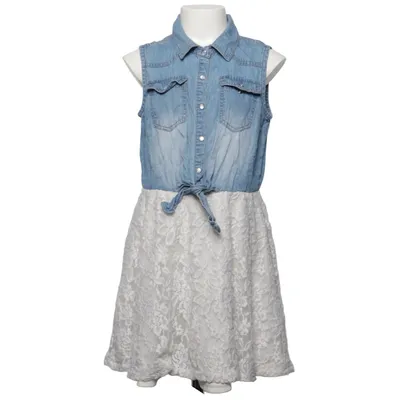 Dress (Blue, White) from Kids by Lindex Cotton, Polyester