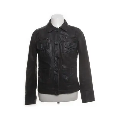 Veste en cuir (Marron) de Mango Coton, Cuir, Polyester
