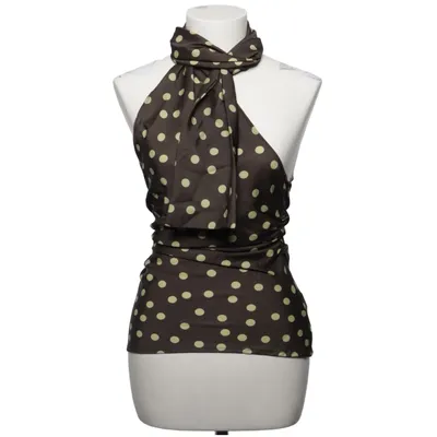 Haltertop (Bruin, Geel) van Zara Elastaan, Polyester