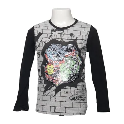 Långärmad t-shirt (Grå, Svart, Flerfärgad) från Marvel Comics Bomull, Polyester