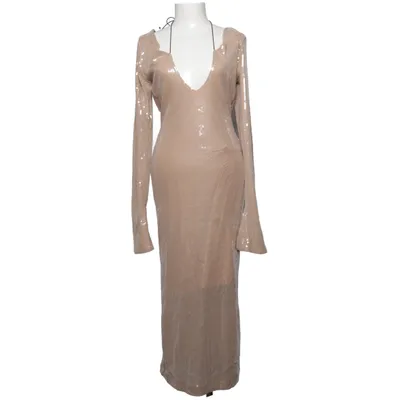 Aftonklänning (Beige, Silverfärgad) Bomull, Polyester