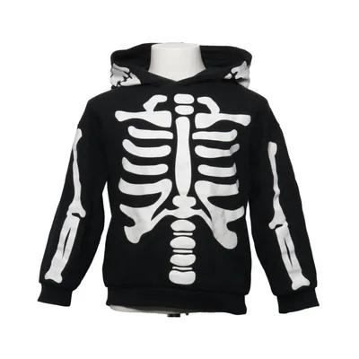 Capuchon sweater (Zwart, Wit) van Åhléns Kids Katoen, Polyester