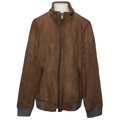 Veste en cuir (Marron, Gris) de Massimo Dutti Cuir