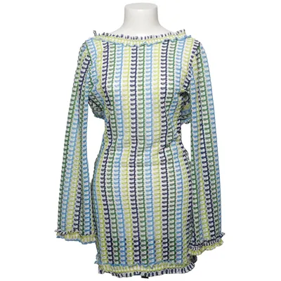 Strandkleid (Blau, Grün, Weiß) Elasthan, Polyester