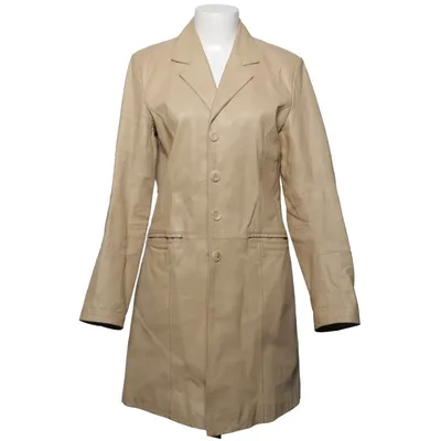 Läderkappa (Beige) från Alvaro Skinn, Polyester