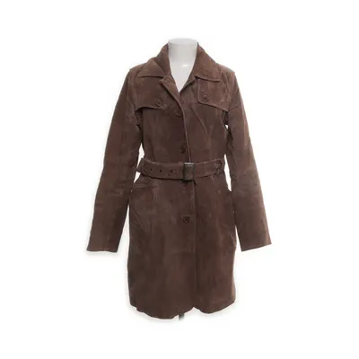 Leather coat (Brown) from Jilani Collection Leather, Polyester