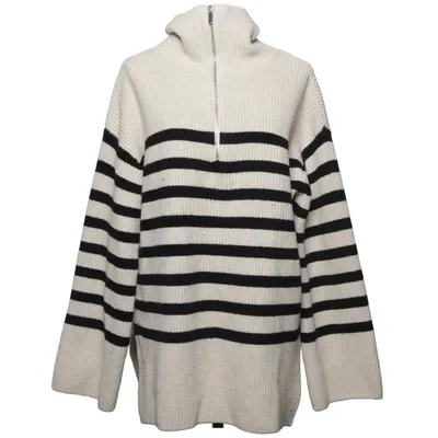 Pull-over (Blanc, Noir) de H&M Polyester, Acrylique, Laine