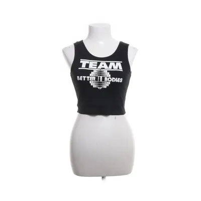Crop top (Zwart, Wit) van Better Bodies Elastaan, Katoen
