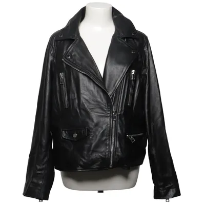 Bikerjacka (Svart) från Marks & Spencer Autograph Skinn, Polyester