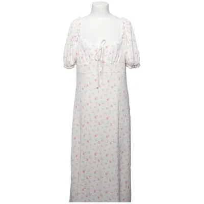 Maxi jurk (Wit, Roze) van Gina Tricot Elastaan, Gerecycled polyester