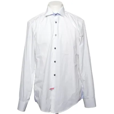 Shirt (White, Blue) from Hugo Boss Cotton