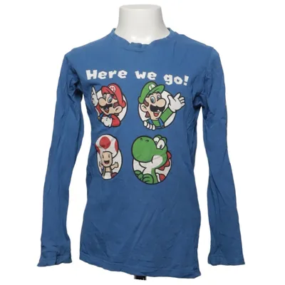 Långärmad t-shirt (Blå, Flerfärgad) från Super Mario Bomull