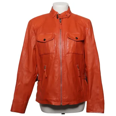 Veste en cuir (Orange) Cuir, Polyester