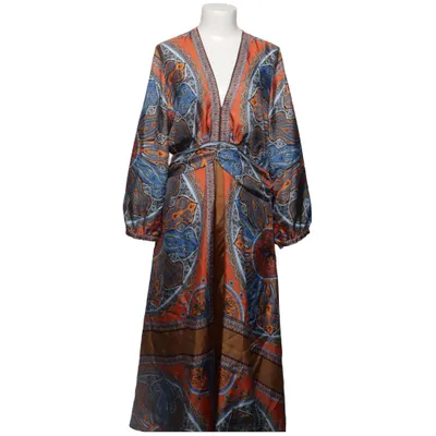 Maxi dress (Blue, Orange, Brown) from Sandro Polyester, Silk