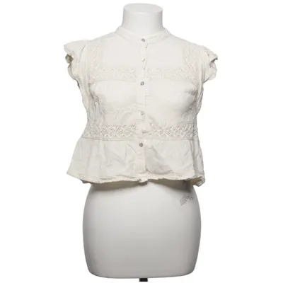 Blouse (Beige) de Zara Coton, Lin, Viscose
