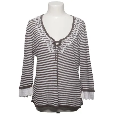 Sweater (Brun, Hvid) fra Oui Moments Bomuld, Linned