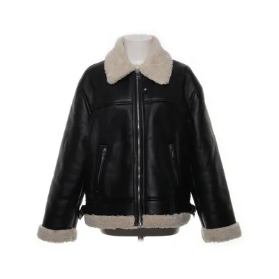 Shearlingjacka (Svart, Beige) från Bershka
