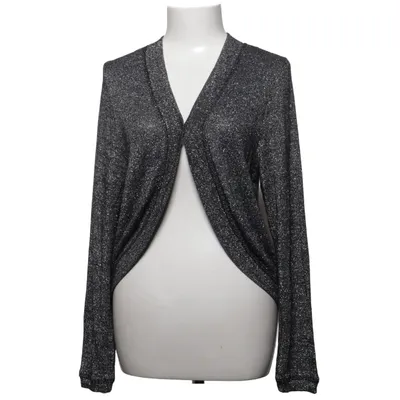 Cardigan (Gris, Noir) de Geena Élasthane, Fibre métallique, Viscose