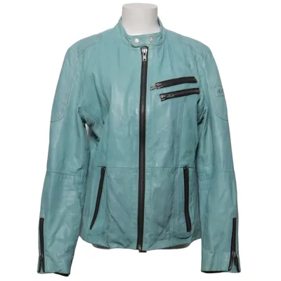 Läderjacka (Blå) från Freaky Nation Bomull, Skinn, Polyester