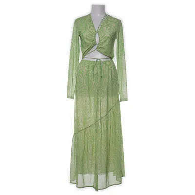 Robe longue (Vert, Beige) de & Other Stories Élasthane, Polyester