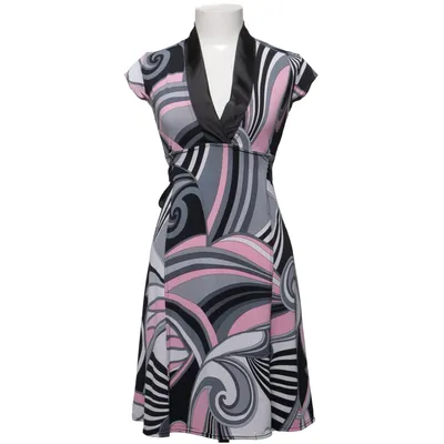 Wrap dress (Black, Pink, Gray) from Miss Ewing Elastane, Polyester