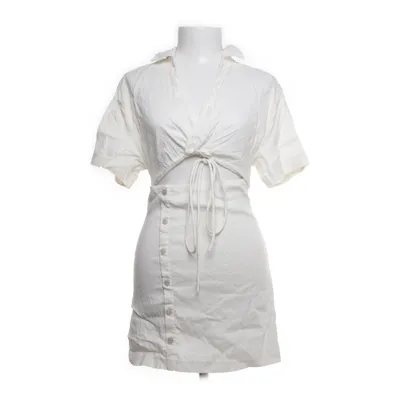 Dress (White) from Zara Elastane, Linen, Polyamide, Viscose
