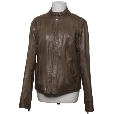 Läderjacka (Brun) från Passport Bomull, Skinn, Polyester