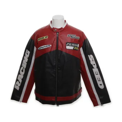 Motorcykeljakke (Sort, Rød) fra Iets Frans Bomuld, Polyester, Polyurethan, Viscose
