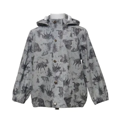 Rain jacket (Gray) from Mikk-line Polyurethane, Recycled polyester