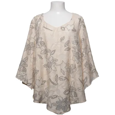 Top (Beige) van Qneel Linnen, Polyester, Viscose