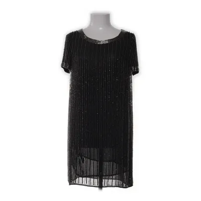 Jurk (Zwart, Zilver) van Mango Polyester, Polyurethaan