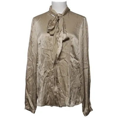 Sløjfebluse (Beige) fra PBO Elastan, Silke
